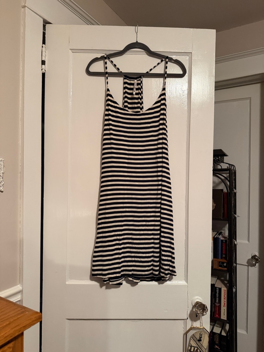 Soma Black & White Striped Mini Tank Cool Nights Dress